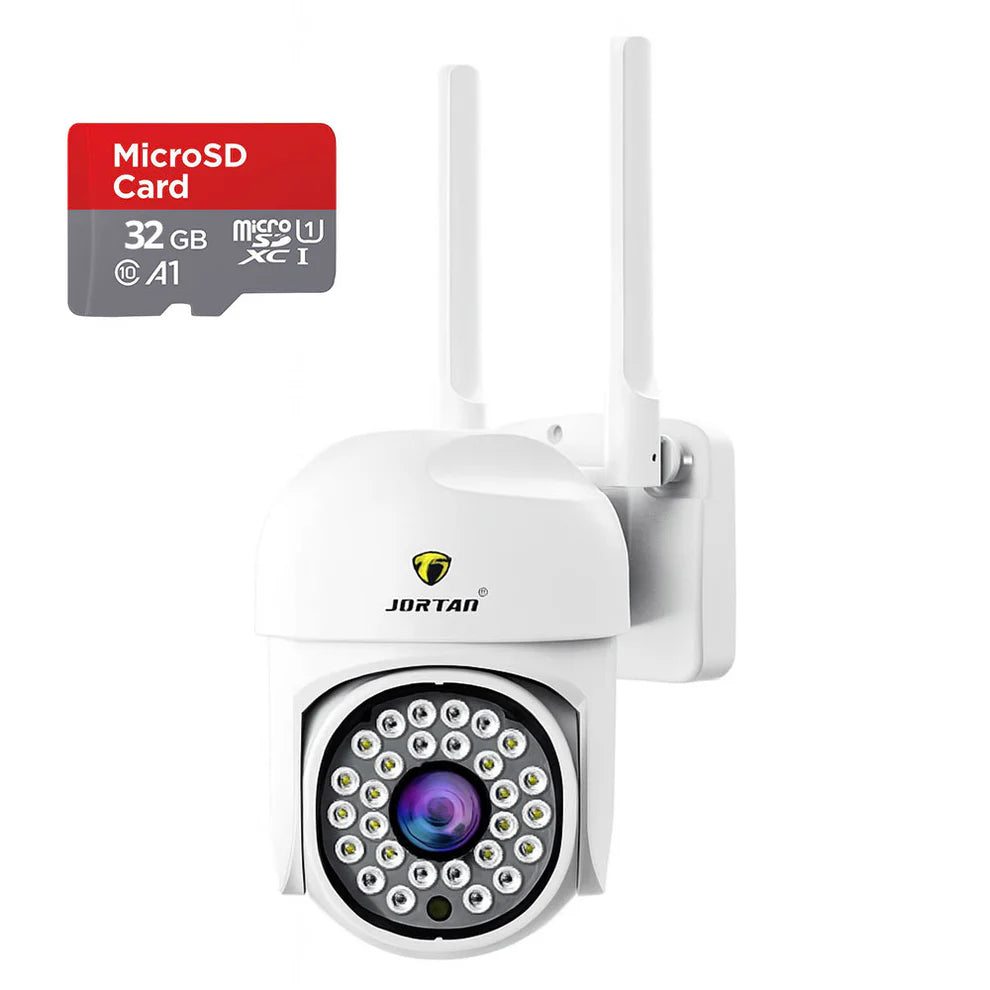 Pachet 3 Camere de Supraveghere WiFi Jortan JT-8161 + 3 Carduri 32GB Incluse – Full HD 1080P, Rotire 355°, Night Vision Color, Audio Bidirecțional