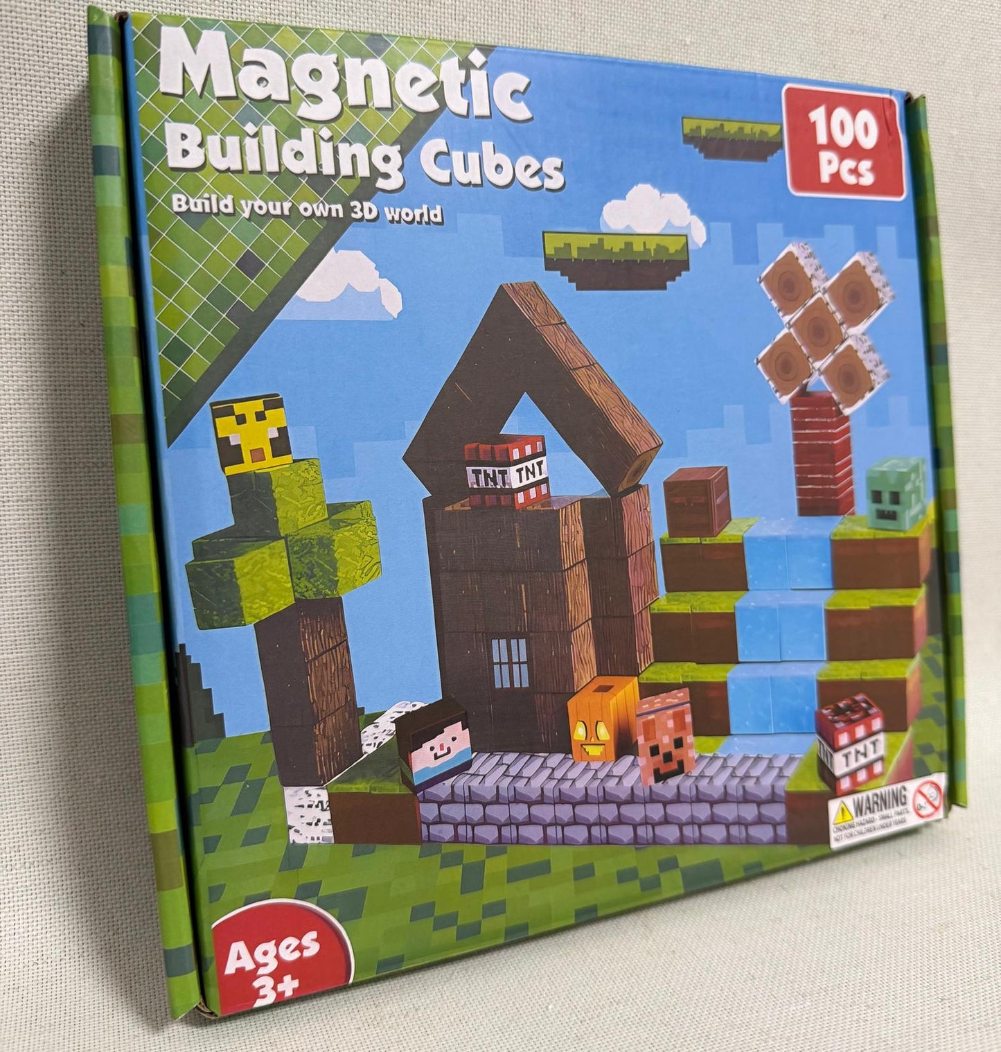 Set Construcție Magnetic 100 Piese „Cabana din Pădure” – Jucărie Educativă STEM Copii 3+| Joc Creativ cu Magneți, Dezvoltă Imaginația și Motricitatea