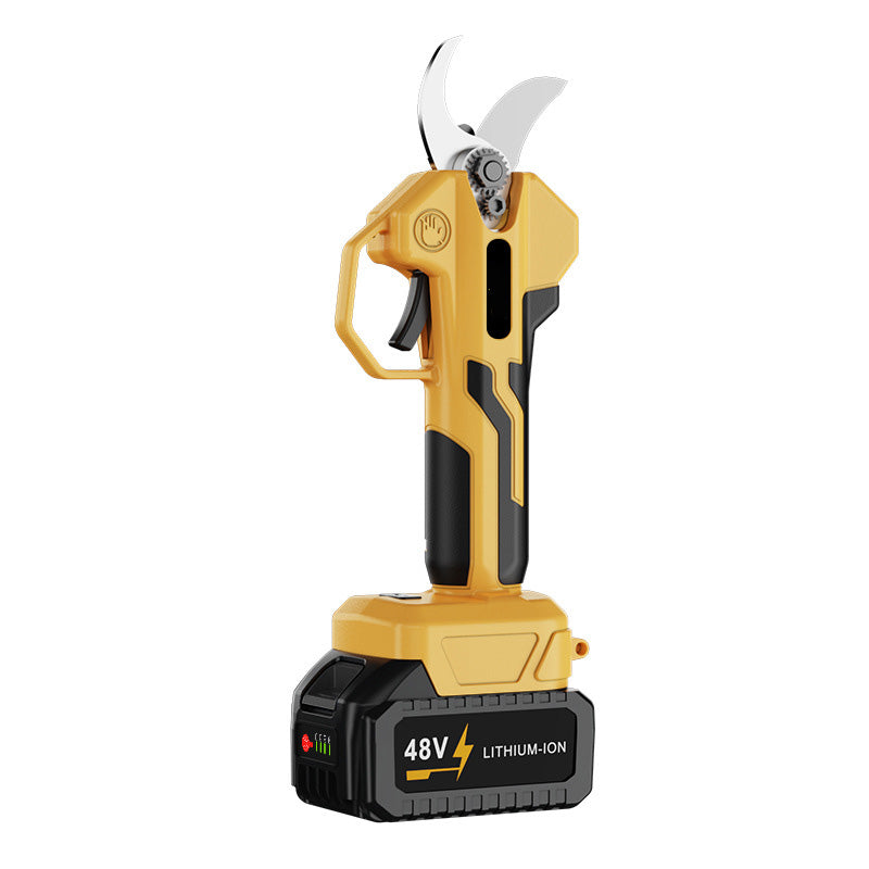 Foarfecă electrică profesională 48V cu acumulator, tăiere ramuri 25 mm, lamă oțel, portabilă, autonomie mare, pentru grădină și livadă