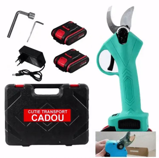 Foarfecă Electrică de Grădină 48V cu 2 Acumulatori – Lamă Robustă și Geantă de Transport Inclusă