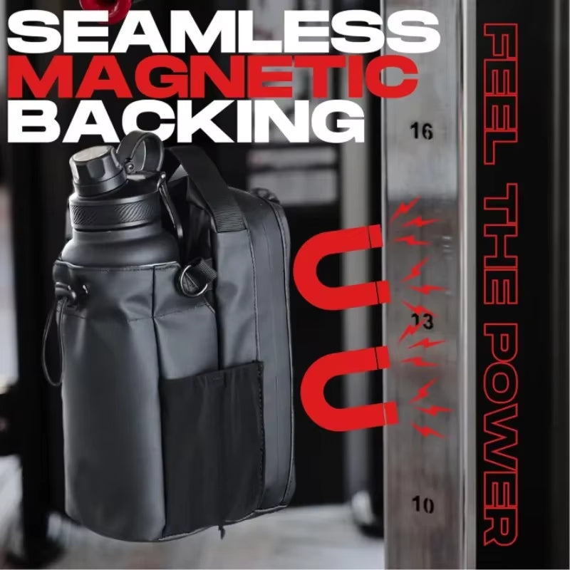 Geantă Sport Magnetică pentru Sticlă de Apă, Capacitate Mare, Suport Magnetic Puternic – Geantă Portabilă pentru Fitness, Sală, Drumeții și Camping