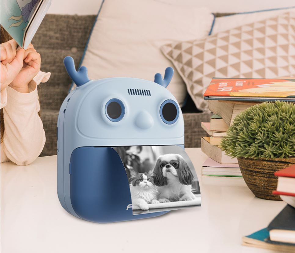 Cameră Foto pentru Copii cu Printare Instant – Aparat Foto Digital cu Imprimantă Termică, Card 32GB, Baterie 1200mAh, Ideal Cadou Copii