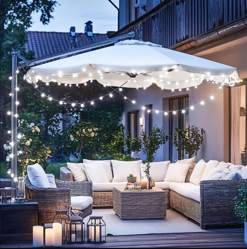 Instalație de Crăciun Liniară 50m / 100m / 120m cu LED Multicolor / Albastru / Alb Cald / Alb Rece – Efect Flash, Cablu Negru, IP44 | Ghirlandă Luminoasă pentru Exterior & Interior