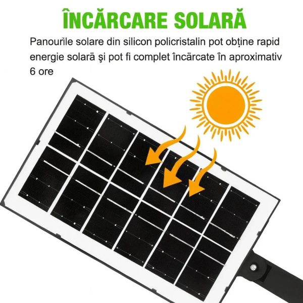 Lampă Solară Stradală LED Exterior 50W – 230 LED Next Gen, Senzor Mișcare, Telecomandă, IP66, Iluminat Inteligent