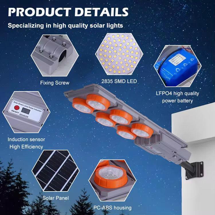 Lampă Solară Stradală LED Exterior 400W cu Senzor – IP65, Iluminare Automată pentru Curte, Grădină și Alei
