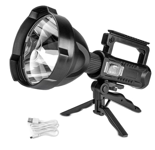 Lanternă LED Profesională Multifuncțională cu Trepied, 1200 Lumeni, 4 Moduri de Iluminare, Funcție Powerbank și Indicator Baterie – Impermeabilă