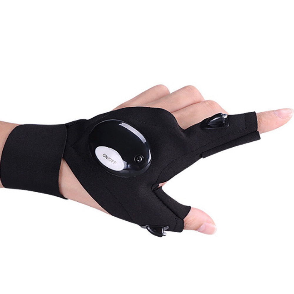 Mănușă LED cu Lanternă 2 Lumini, Ajustabilă, Impermeabilă – Iluminare Hands-Free pentru Pescuit, Reparații, Camping și Lucru Nocturn