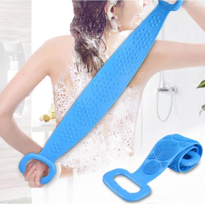 Burete Dus, pentru Spalare Corporala si Exfoliere Piele  cu Doua Fete Striate  60 cm X 10 cm