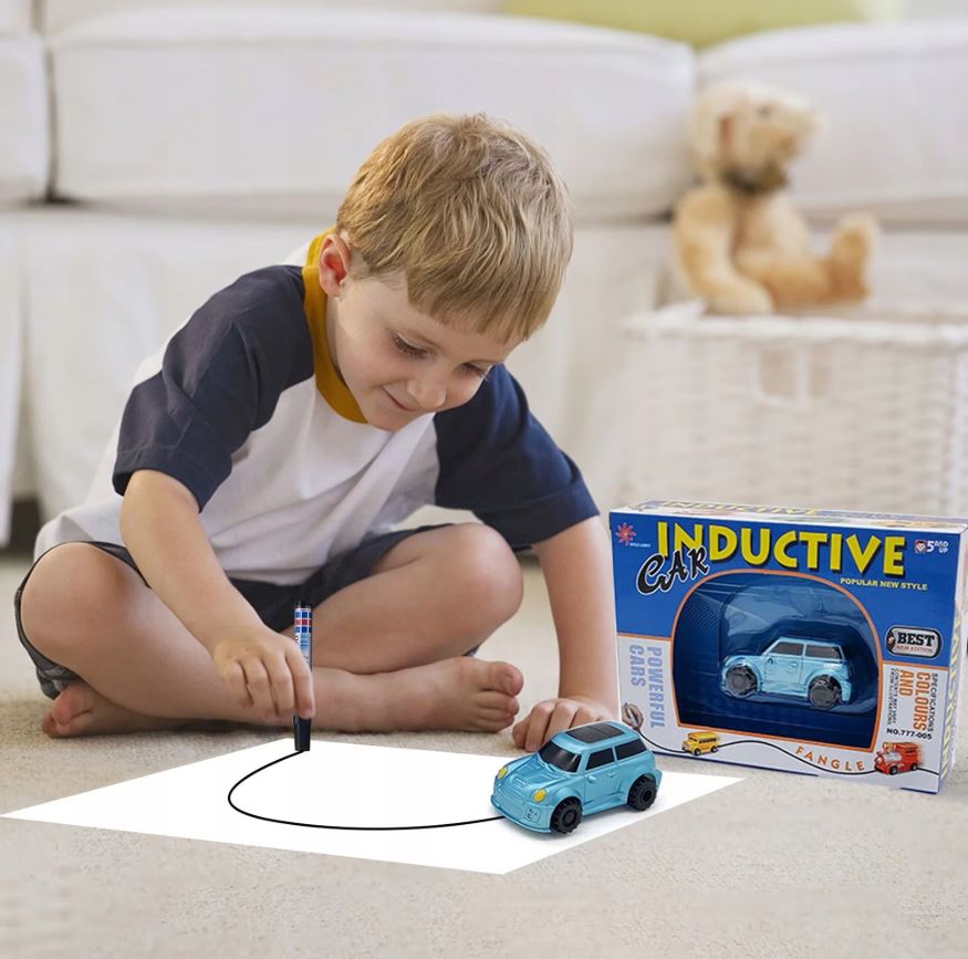 Jucărie Interactivă Mașinuță Magică cu Senzor care Urmează Linia – Set Creativ pentru Copii, Marker Inclus, 6 Modele Disponibile