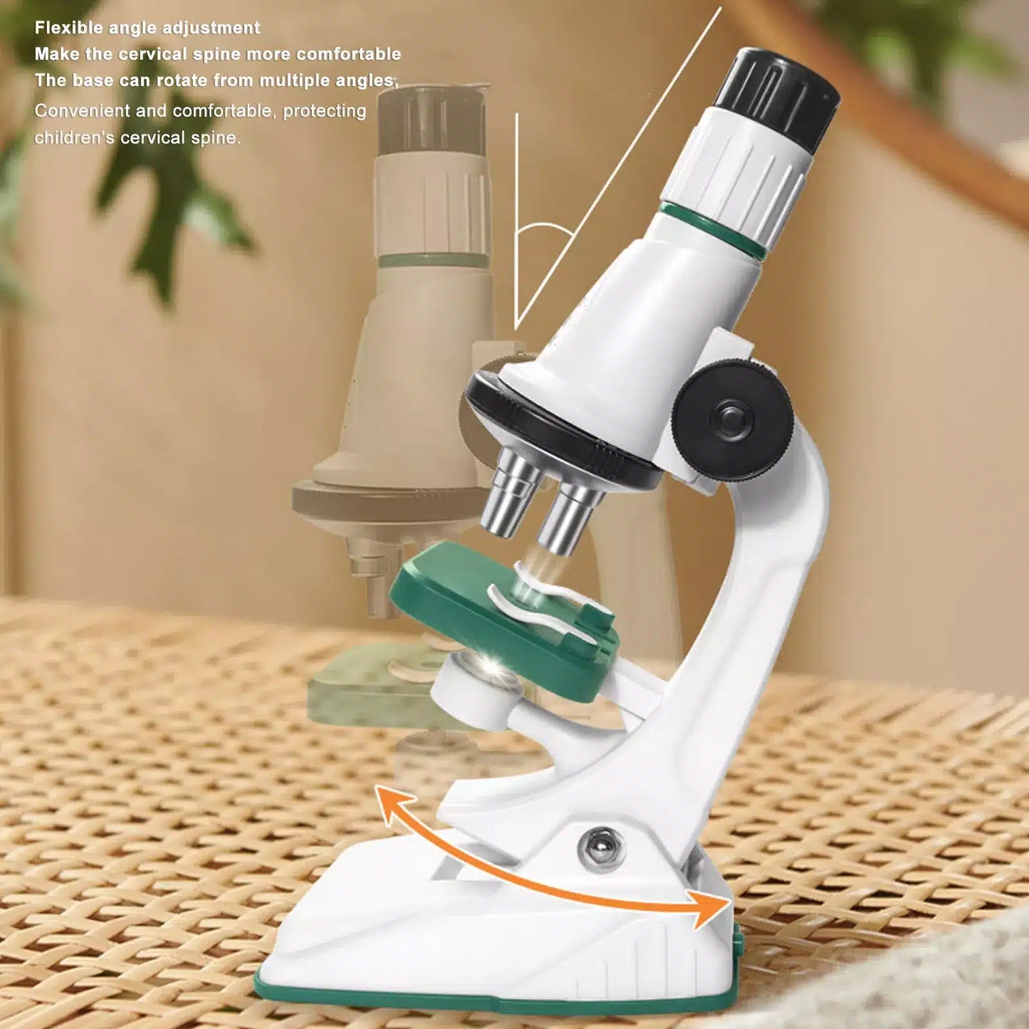 Microscop Educațional pentru Copii 200x–1200x – Kit Științific cu 10 Accesorii, Explorare și Experimente
