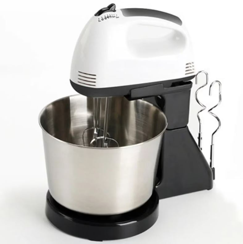 Mixer cu Bol din Inox 4L, 380W, 7 Viteze, Funcție Turbo, Motor din Cupru, Accesorii pentru Bătut & Frământat, Bol Autorotativ – Negru