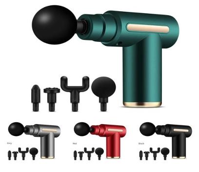 Aparat masaj percutie profesional tip pistol, 6 viteze, 4 capete, afișaj LCD touch, 3600 percuții, baterie 1800 mAh, încărcare USB-C