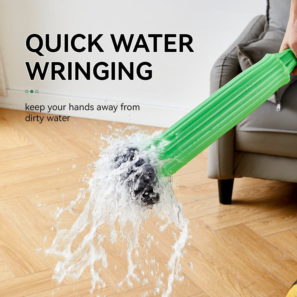 Mop cu Stoarcere Rapidă și Rotire 360° cu Microfibră Super Absorbantă, Design Ergonomic, Sistem de Stoarcere Automată Fără Mâini, Cap Reutilizabil și Lavabil, pentru Toate Tipurile de Podele