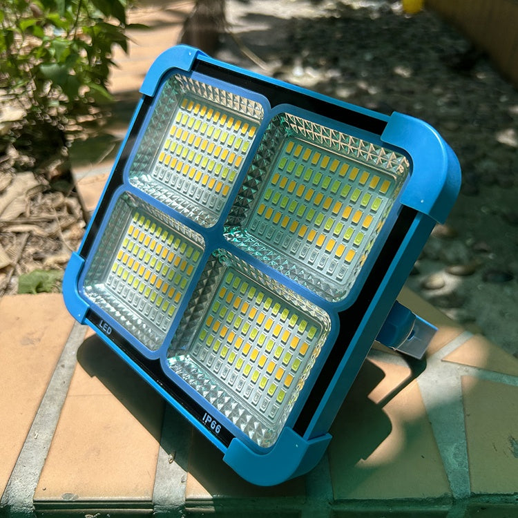 Lampă LED Solară Reîncărcabilă Portabilă 100W, Impermeabilă, cu Panou Detașabil și Power Bank – Ideală pentru Camping, Pescuit și Situații de Urgență