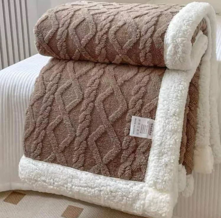 Pătură Cocolino Groasă Dublă, Super Soft, Tip Tricotaj cu Blăniță, 200 x 230 cm
