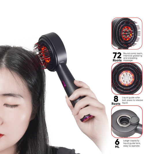 Aparat Electric pentru Masaj Scalp cu Terapie LED Roșie și Aplicator Ulei, Anti Căderea Părului, Stimulare Creștere și Regenerare Capilară
