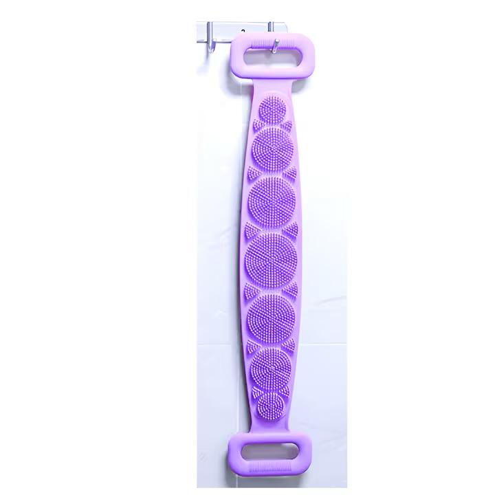 Burete de Baie, pentru Spalare Corporala si Exfoliere Piele, Banda cu Doua Fete Striate pentru Curatare Profunda 60 cm X 10 cm