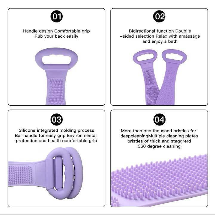 Burete Dus, pentru Spalare Corporala si Exfoliere Piele  cu Doua Fete Striate  60 cm X 10 cm