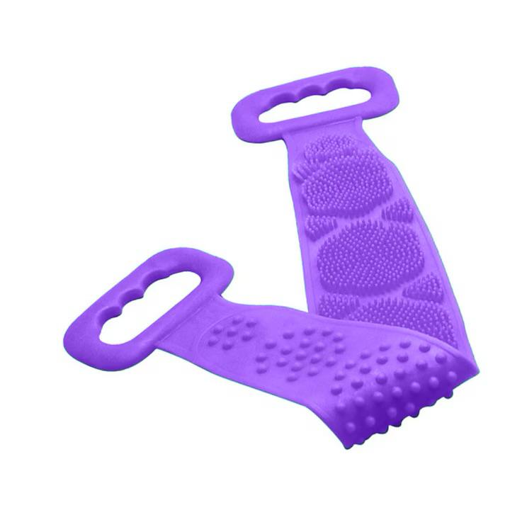 Burete Dus, pentru Spalare Corporala si Exfoliere Piele  cu Doua Fete Striate  60 cm X 10 cm