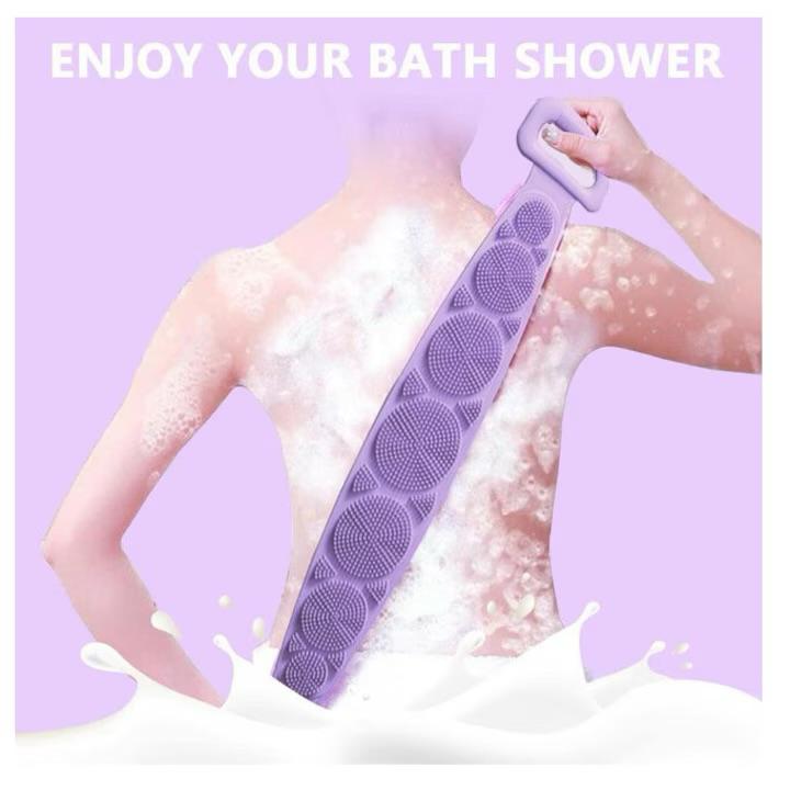 Burete Dus, pentru Spalare Corporala si Exfoliere Piele  cu Doua Fete Striate  60 cm X 10 cm