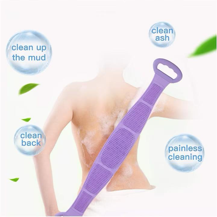 Burete Dus, pentru Spalare Corporala si Exfoliere Piele  cu Doua Fete Striate  60 cm X 10 cm