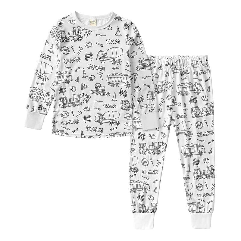 Pijamale Personalizate pentru Copii din Bumbac Tip Waffle – Set Creativ cu Carioci Incluse, Confort & Design Unic