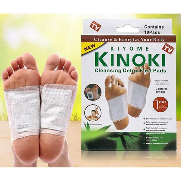Set 100 plasturi detox Kinoki Original – 10 cutii cu turmalină, vitamine C și E, uleiuri esențiale pentru curățare externă