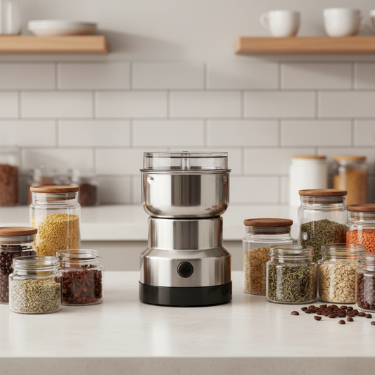 Râșniță Electrică pentru Cafea și Condimente din Inox, 150W, Lame din Oțel Inoxidabil, 50–100g, Măcinare Rapidă pentru Cafea Boabe, Nuci și Condimente