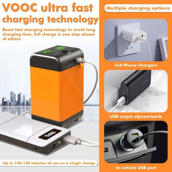 Duș Portabil pentru Camping cu Pompă Electrică, Afișaj Digital, 3 Moduri de Pulverizare, Baterie 4800 mAh, Furtun 2 m