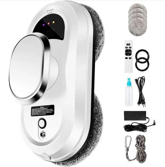Robot curățare geamuri automat 5600Pa, 90W – Aspirator inteligent pentru ferestre, oglinzi și suprafețe vitrate, cu lavete microfibră și control