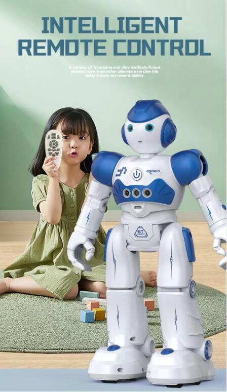 Robot Interactiv pentru Copii cu Control Gestual și Telecomandă, Dansează, Cântă, Programabil, Funcții Educaționale, Jucărie Inteligentă Reîncărcabilă