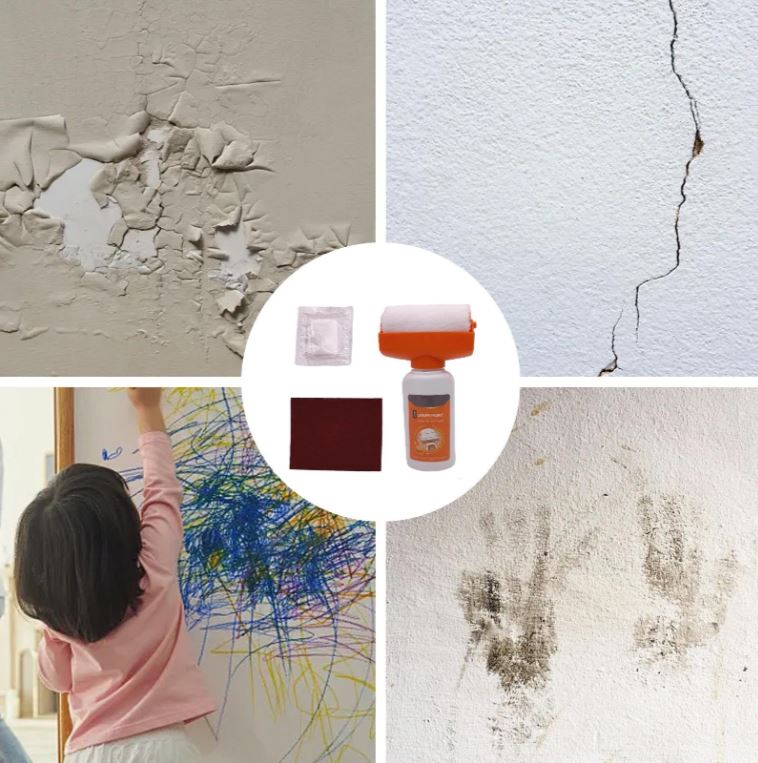 Roller pentru Repararea Pereților – Pensulă cu Rulou pentru Retușuri Rapide și Vopsire Uscare Rapidă