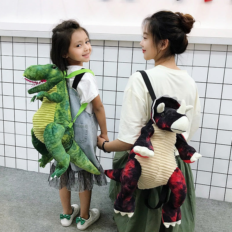 Rucsac de Plus Dinozaur pentru Copii, Ghiozdan pentru Grădiniță și Excursii, Bretele Reglabile, Model Dino 3D