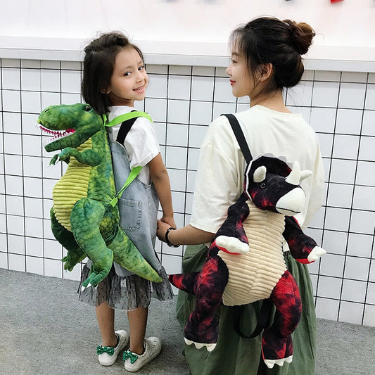 Rucsac de Plus Dinozaur pentru Copii, Ghiozdan pentru Grădiniță și Excursii, Bretele Reglabile, Model Dino 3D