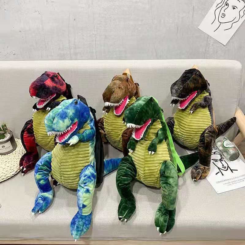 Rucsac de Plus Dinozaur pentru Copii, Ghiozdan pentru Grădiniță și Excursii, Bretele Reglabile, Model Dino 3D