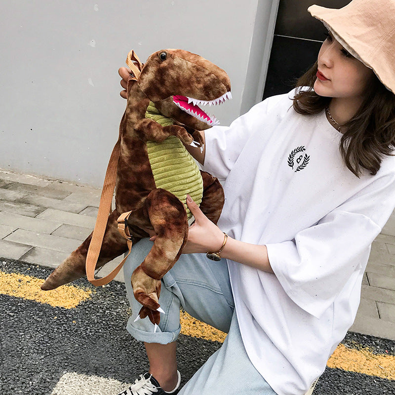 Rucsac de Plus Dinozaur pentru Copii, Ghiozdan pentru Grădiniță și Excursii, Bretele Reglabile, Model Dino 3D
