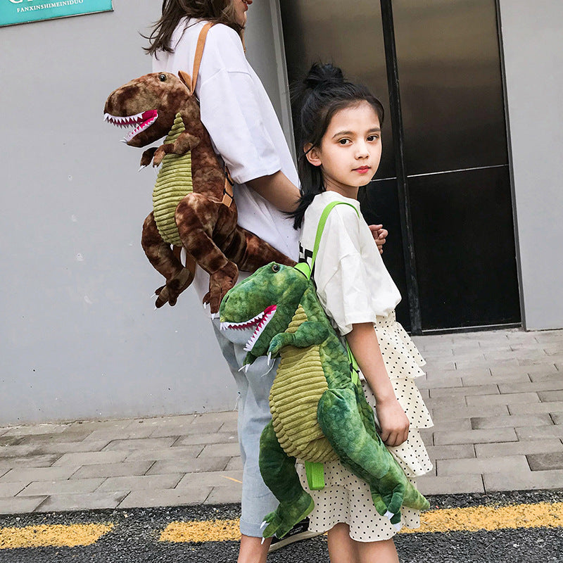 Rucsac de Plus Dinozaur pentru Copii, Ghiozdan pentru Grădiniță și Excursii, Bretele Reglabile, Model Dino 3D