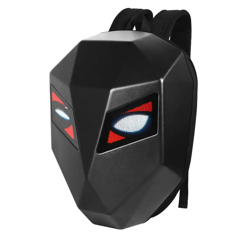 Rucsac LED Inteligent pentru Motocicliști, Ecran Personalizabil prin Aplicație, Waterproof, USB, Compartiment Laptop, Benzi Reflectorizante și Design Hard Shell