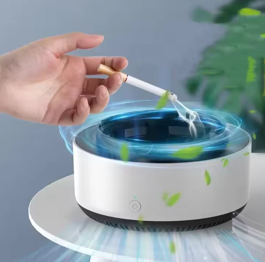 Scrumieră Electrică cu Aspirație și Filtrare Aer – Stingere Automată, Fără Miros, Compactă
