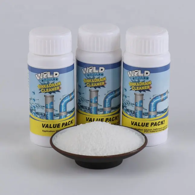 Pachet 3 x Soluție Profesională Desfundare Țevi și Scurgeri 110g, Granule Puternice pentru Chiuvetă, WC, Cadă și Duș, Cleaner Canalizare pentru Dizolvare Grăsime, Păr și Depuneri