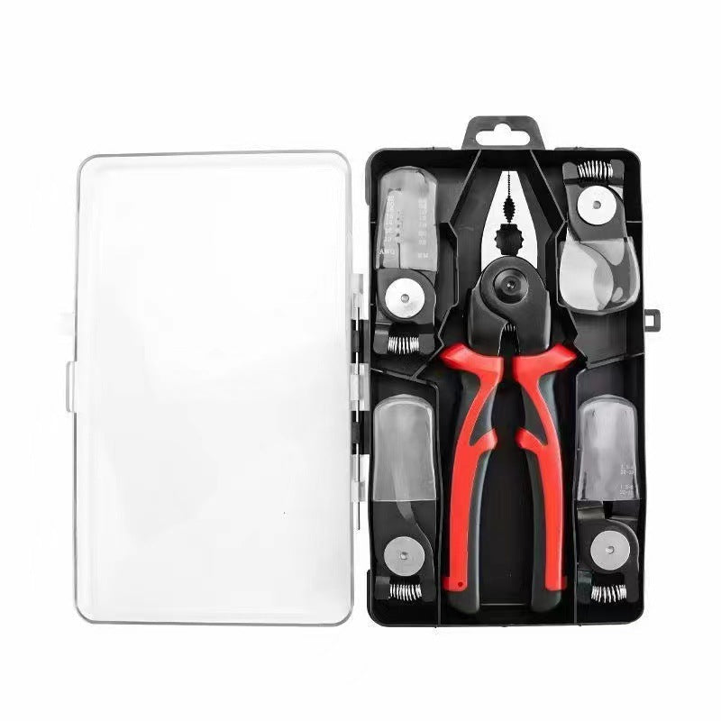 Set Clește Multifuncțional 5 în 1 din Oțel CRV, Decablator, Sertizor, Tăietor Cablu și Dezizolator Profesional