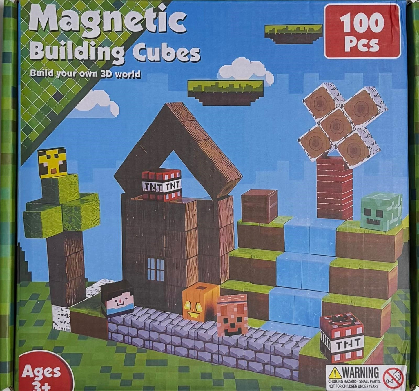 Set Construcție Magnetic 100 Piese „Cabana din Pădure” – Jucărie Educativă STEM Copii 3+| Joc Creativ cu Magneți, Dezvoltă Imaginația și Motricitatea