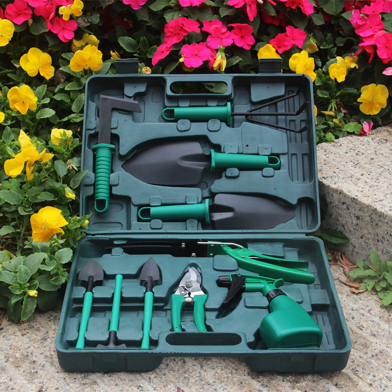 Set Unelte Grădinărit 10 Piese din Oțel Inoxidabil cu Trusă Portabilă – Kit Profesional pentru Grădină, Flori, Legume și Plante în Ghiveci