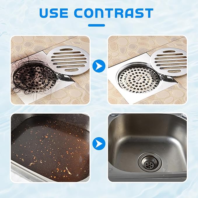 Set 10 x Soluție Profesională Desfundare Țevi și Scurgeri 110g, Granule Puternice pentru Chiuvetă, WC, Cadă și Duș, Cleaner Canalizare pentru Dizolvare Grăsime, Păr și Depuneri