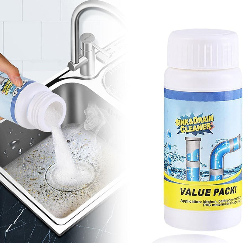 Set 10 x Soluție Profesională Desfundare Țevi și Scurgeri 110g, Granule Puternice pentru Chiuvetă, WC, Cadă și Duș, Cleaner Canalizare pentru Dizolvare Grăsime, Păr și Depuneri