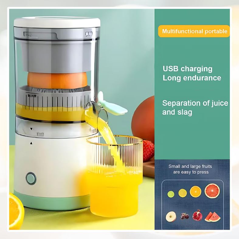 Storcător Electric Portabil de Citrice USB 45W – Automat, 400 ml, Design Compact, Ușor de Curățat | Pentru Portocale, Lămâi, Lime & Grapefruit