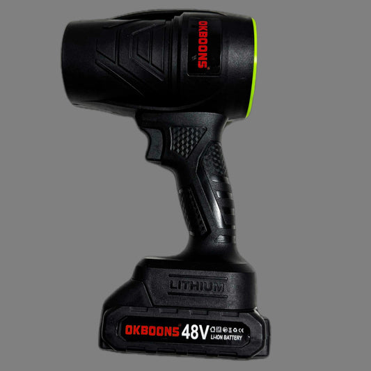 Suflanta aer profesionala portabila, indepartare apa, praf si zapada, 555 metri cubi negru, cu 2 acumulatori 48V + Acumulator Universal 48V