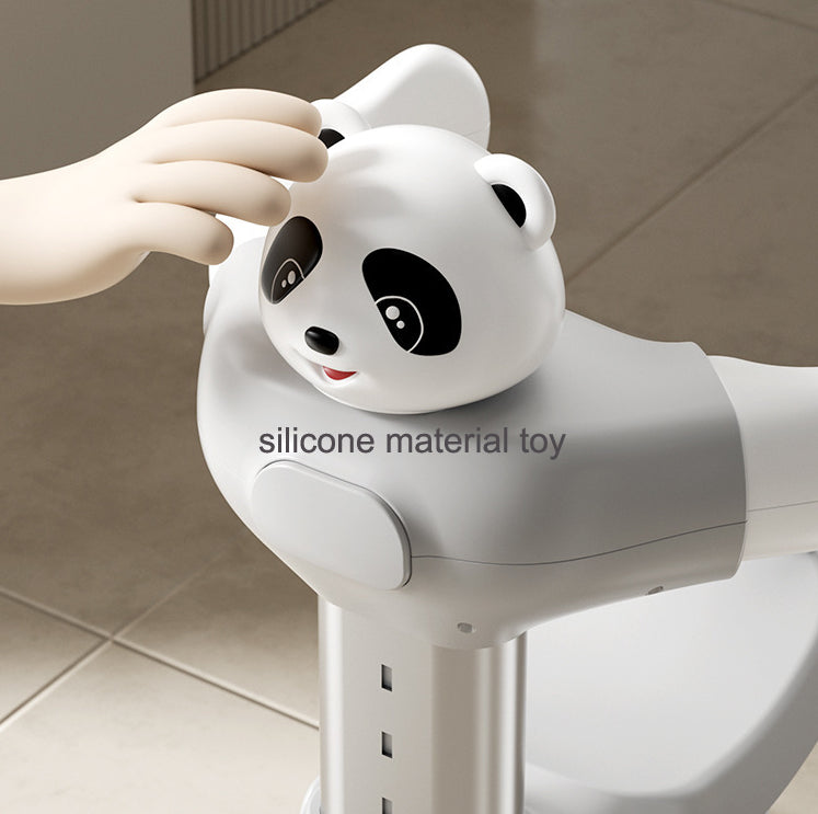 Scaun Baie Bebeluși Reglabil – Suport Stabil Antiderapant cu Înălțime Ajustabilă, Design Panda, Sistem Mâini Libere