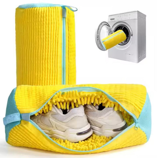 DOI SACI pentru spălat încălțăminte în mașina de spălat 39x19 cm – Protecție cu fibre moi, fermoar rezistent, reutilizabil, pentru adidași și pantofi