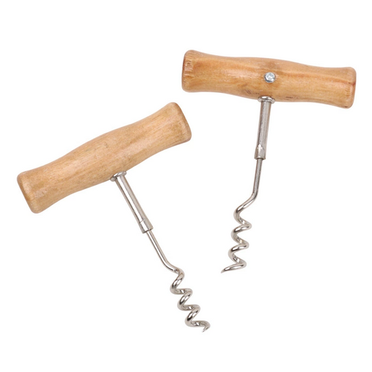 Tirbușon 9x10 cm cu mâner din lemn – Deschizător clasic pentru sticle de vin, design ergonomic și durabil
